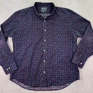 Bonobos Mens‎ XL Standard Fit Elephant Print Button Down Shirt Cotton Casual EUC